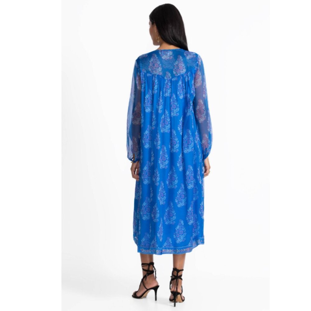 NWT Johnny Was Blaire Midi Dress embellished silk summer vacation - Picture 3 of 9